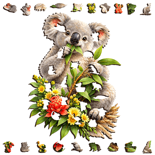 Koala Blossom & Bites Puzzle Art Australia