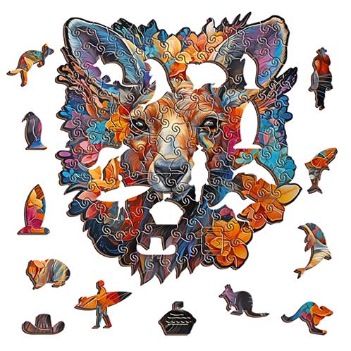 Kangaroo Wooden Puzzle Puzzle Art Australia
