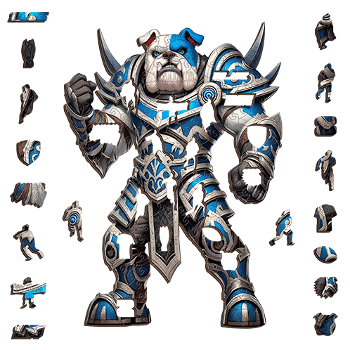 The Ironclad Bulldog-Inspired Gladiator Puzzle – Canterbury Rugby League Art Puzzle Art Australia