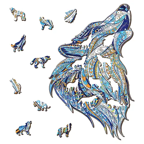 Howling wolf Wooden Puzzle Puzzle Art Australia