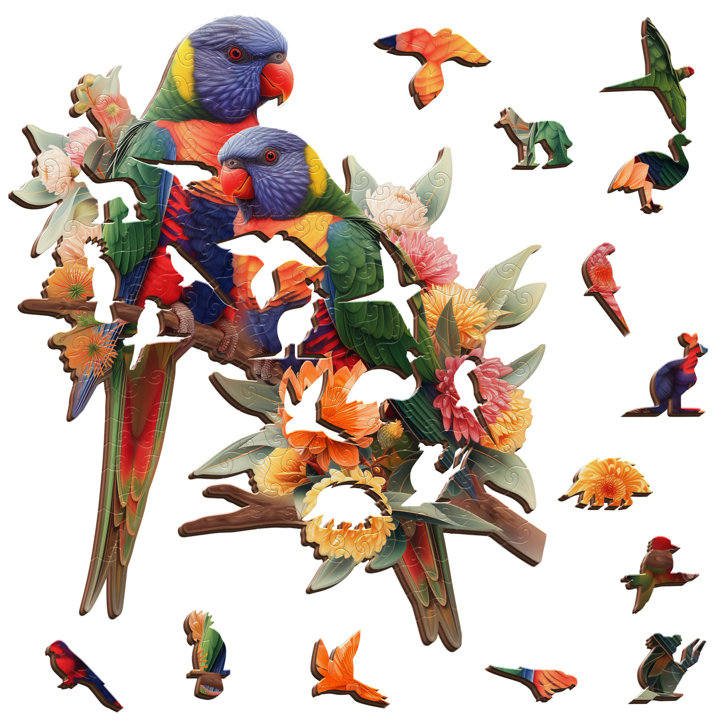 Lorikeet Pair Puzzle Art Australia