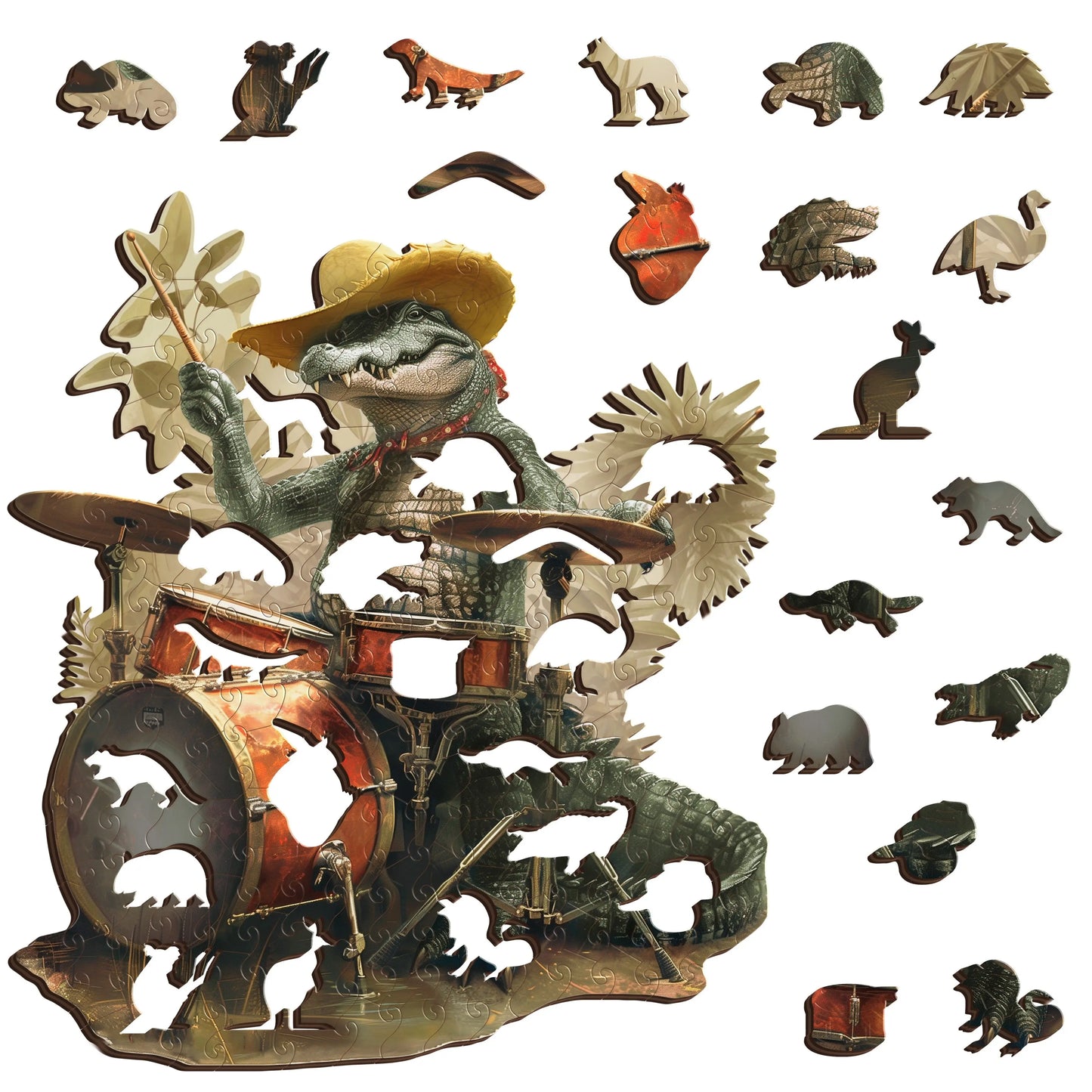 Cocodile Drum Beat Puzzle Art Australia