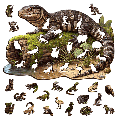 Sandstone Goanna Wooden Puzzle Puzzle Art Australia