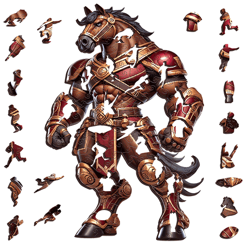 The Crimson Bronco-Inspired Warrior Puzzle – QLD Rugby League Gift Puzzle Art Australia