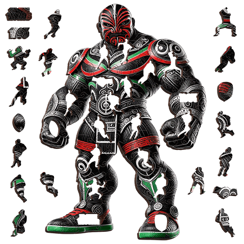 Tribal NZ Warrior Puzzle – Māori-Inspired Gladiator for League Fans Puzzle Art Australia