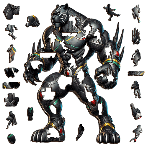 Shadow Claw Panther-Inspired Warrior Puzzle – Penrith Rugby League Collectible Puzzle Art Australia
