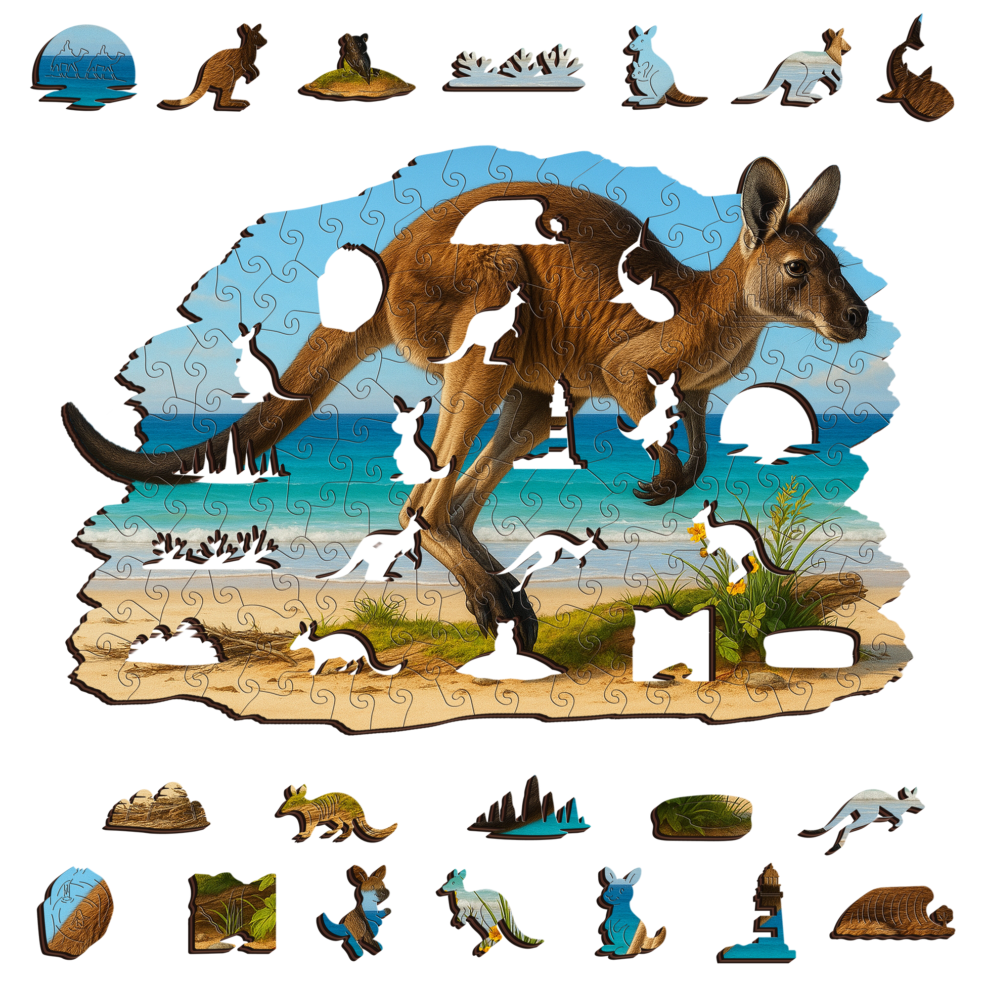 Western Grey Kangaroo Puzzle Art Australia