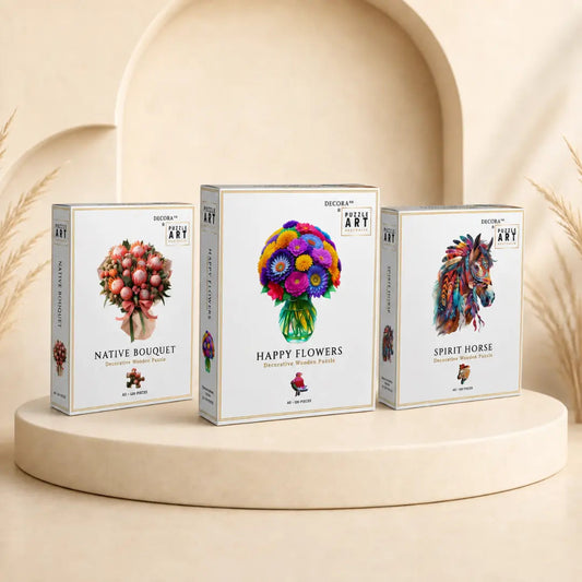 Blooms & Beauty – 3 A5 Puzzle Bundle Puzzle Art Australia