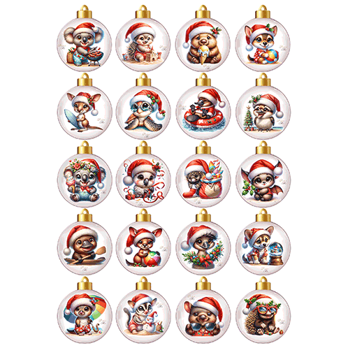 20 Xmas Baubles Puzzle Art Australia