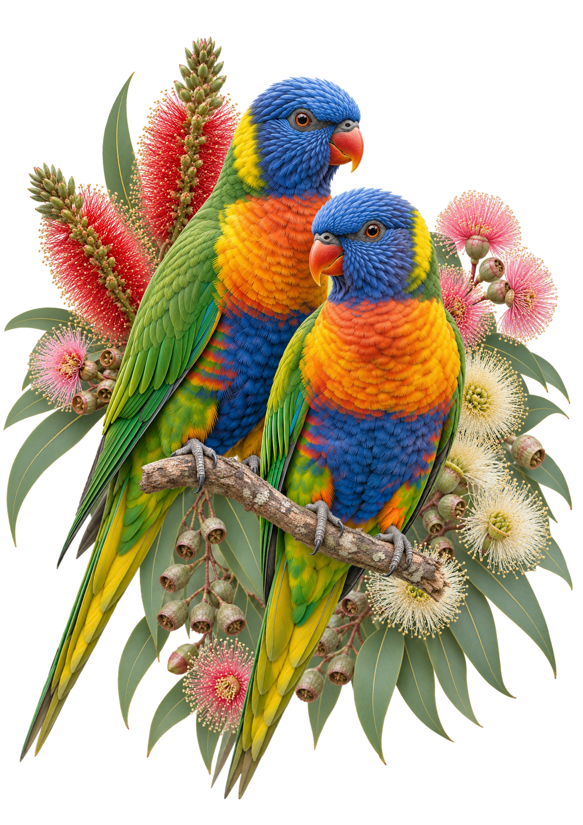 Rainbow Lorikeets – Native Bloom Puzzle Art Australia