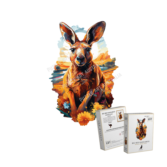 Big Red Kangaroo ~ Decorative Wooden Puzzle Puzzle Art Australia