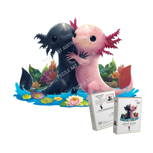Axolotl Besties Wooden Puzzle Puzzle Art Australia
