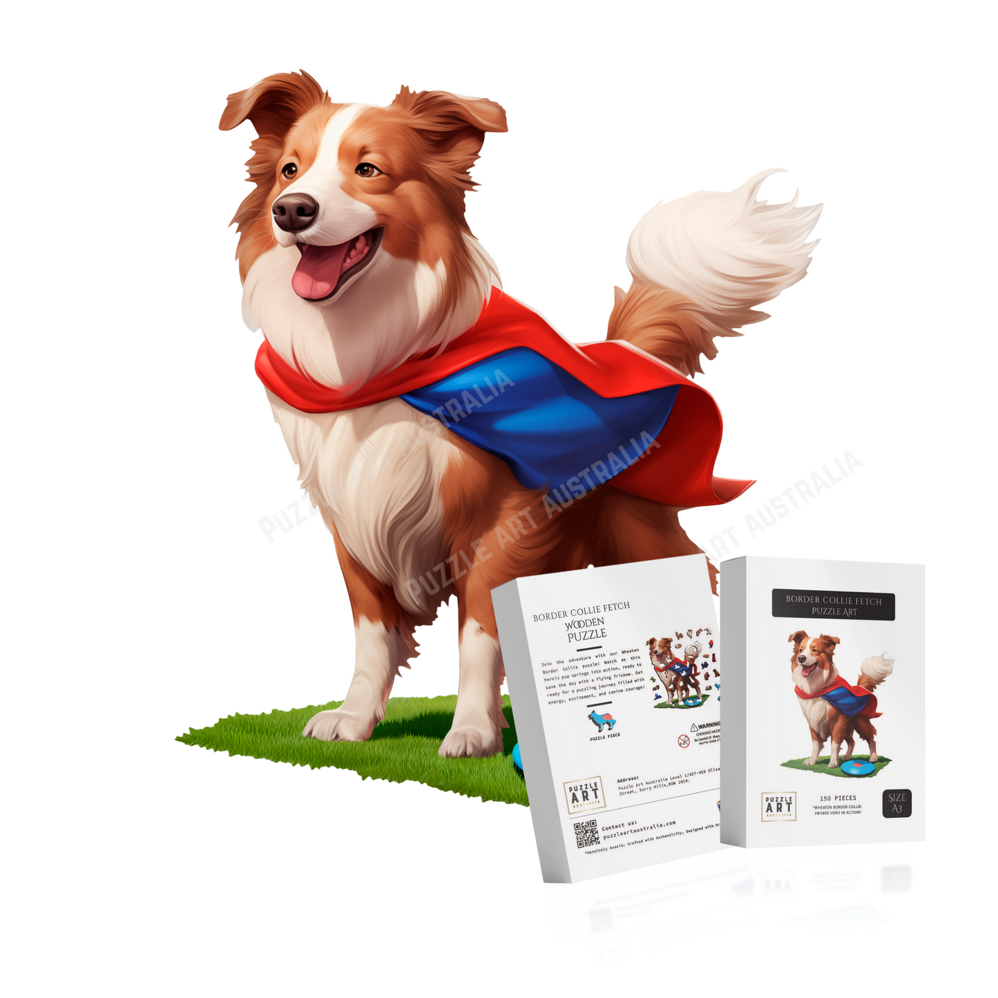 Border Collie Fetch Wooden Puzzle Puzzle Art Australia