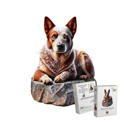Brave Red Heeler ~ Decorative Wooden Puzzle Puzzle Art Australia