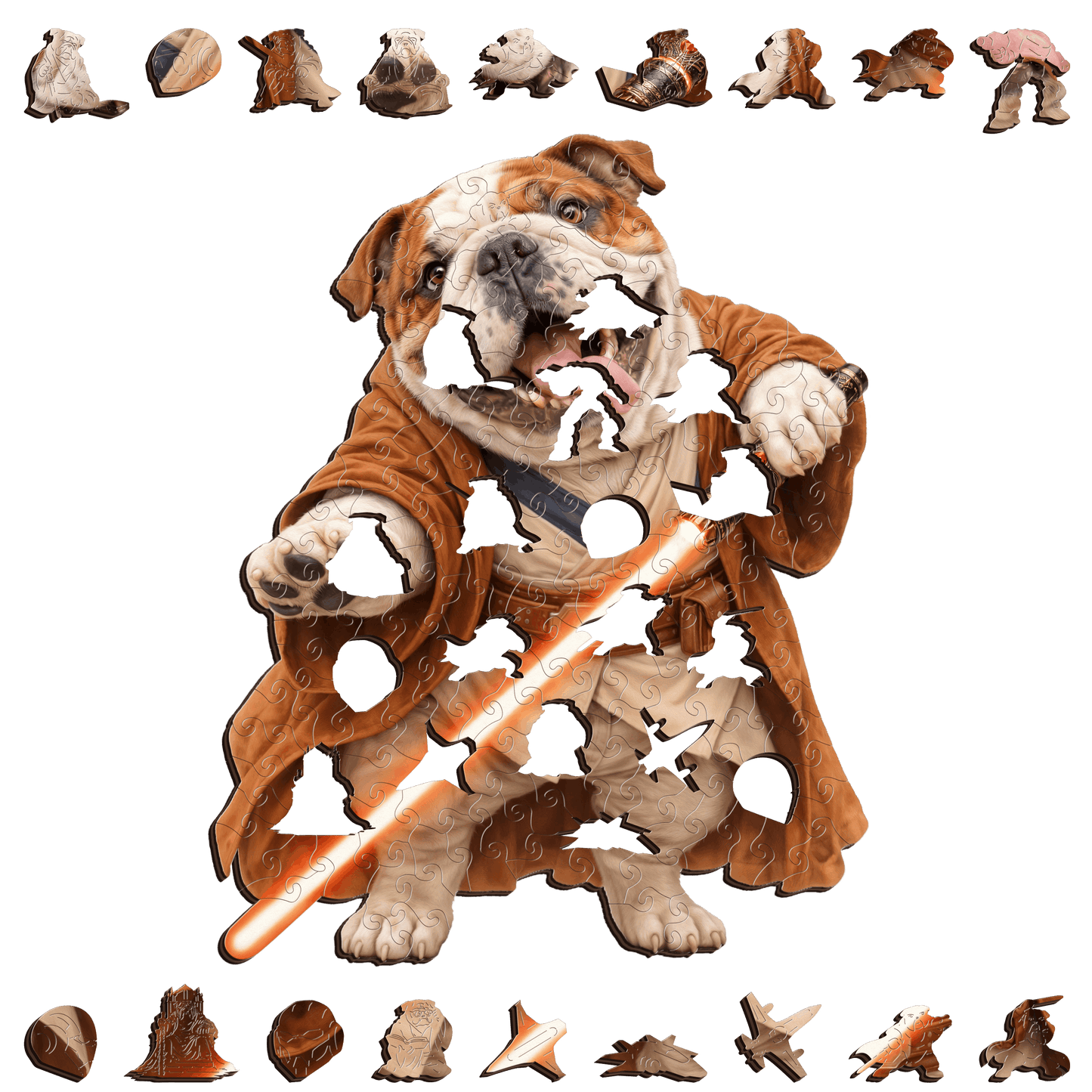 Bulldog Starforge Guardian ~ Decorative Wooden Puzzle Puzzle Art Australia