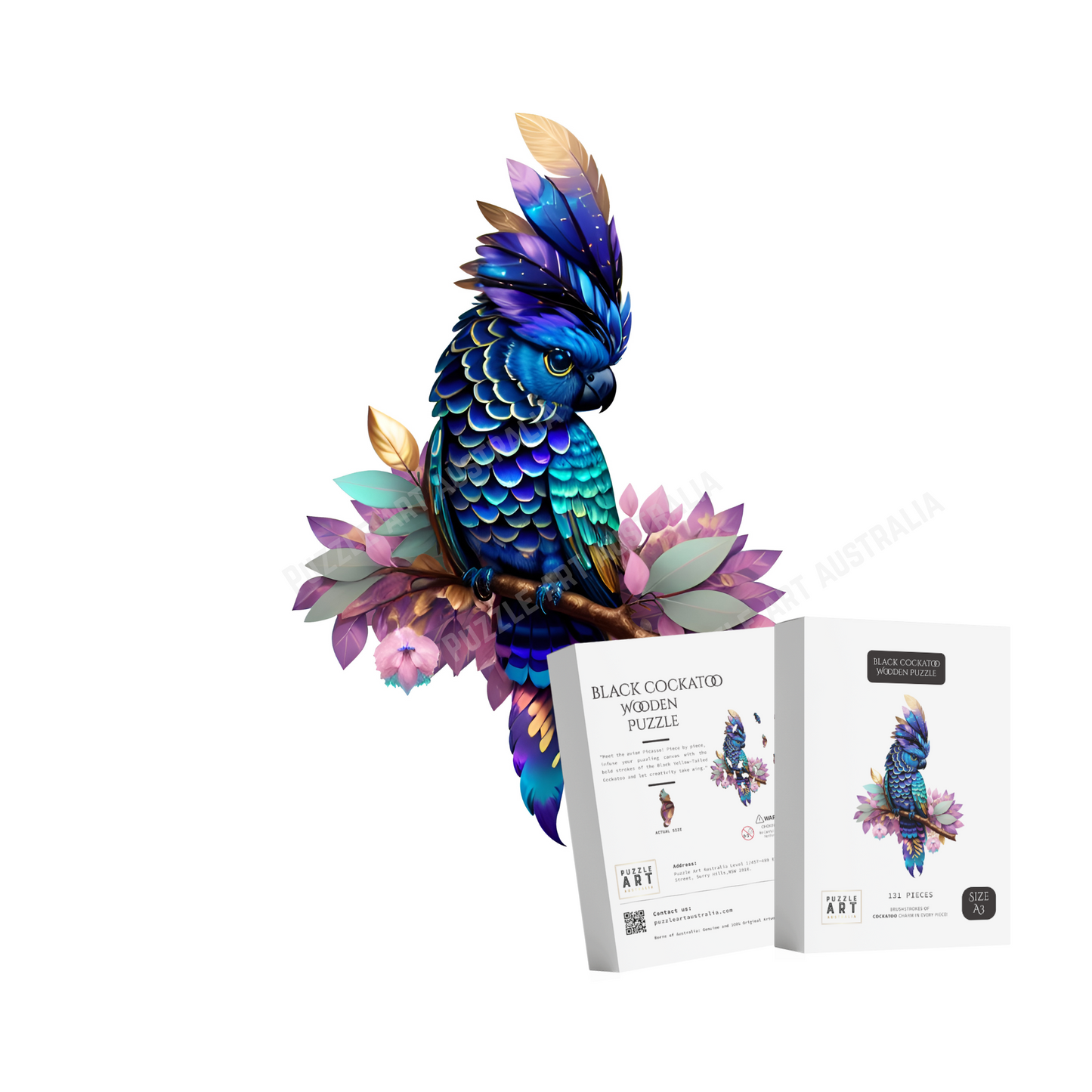 Black Cockatoo Wooden Puzzle Puzzle Art Australia