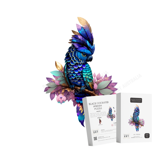 Black Cockatoo Wooden Puzzle Puzzle Art Australia