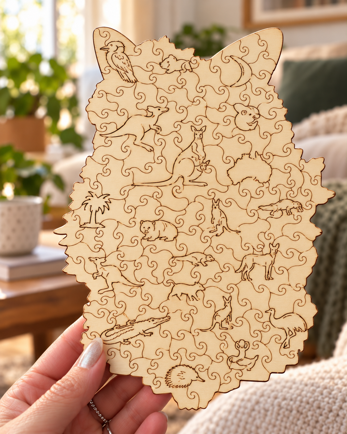 Crocodile Drum Beat Wooden Puzzle Art by Puzzle Art Australia