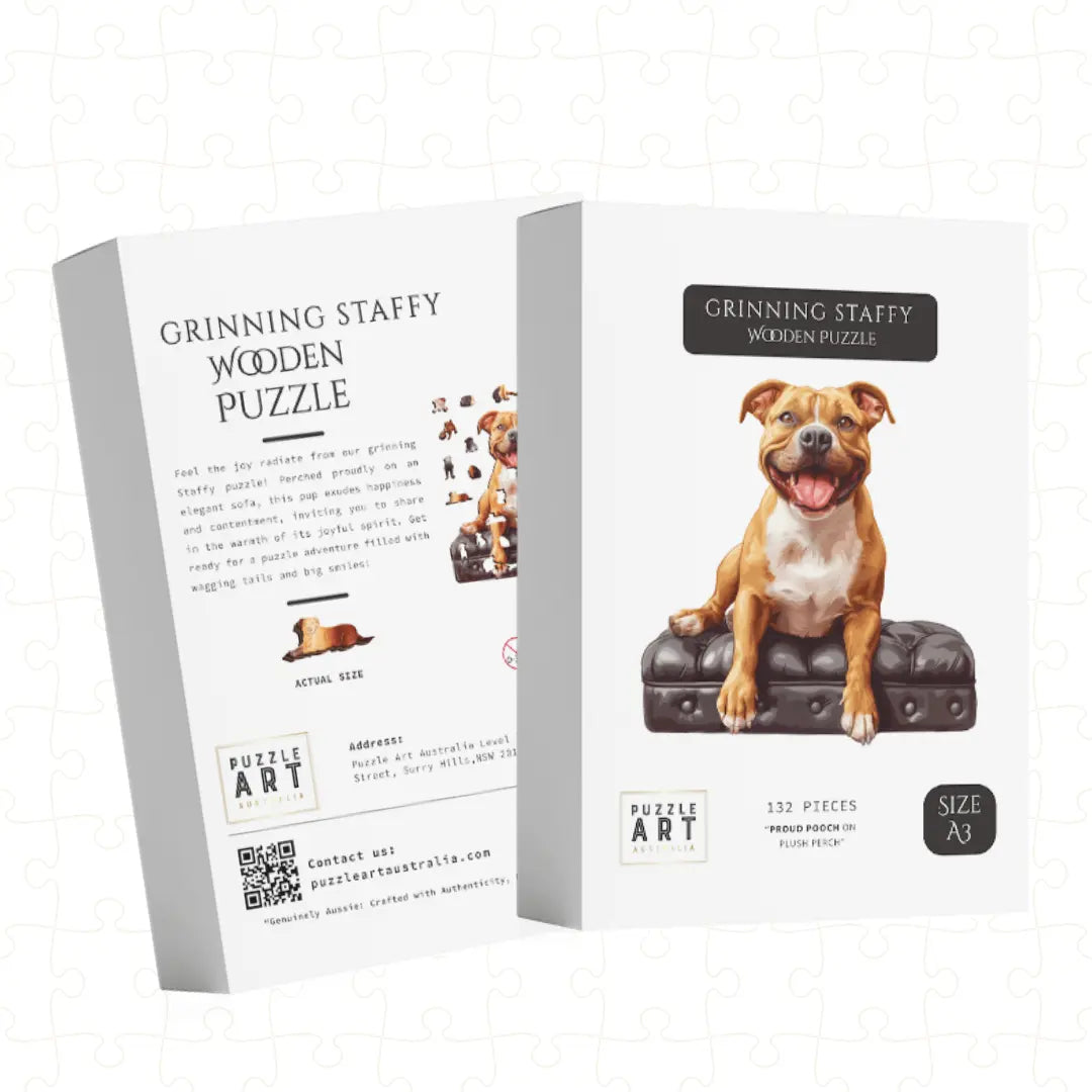Grinning Staffy Puzzle Art Australia