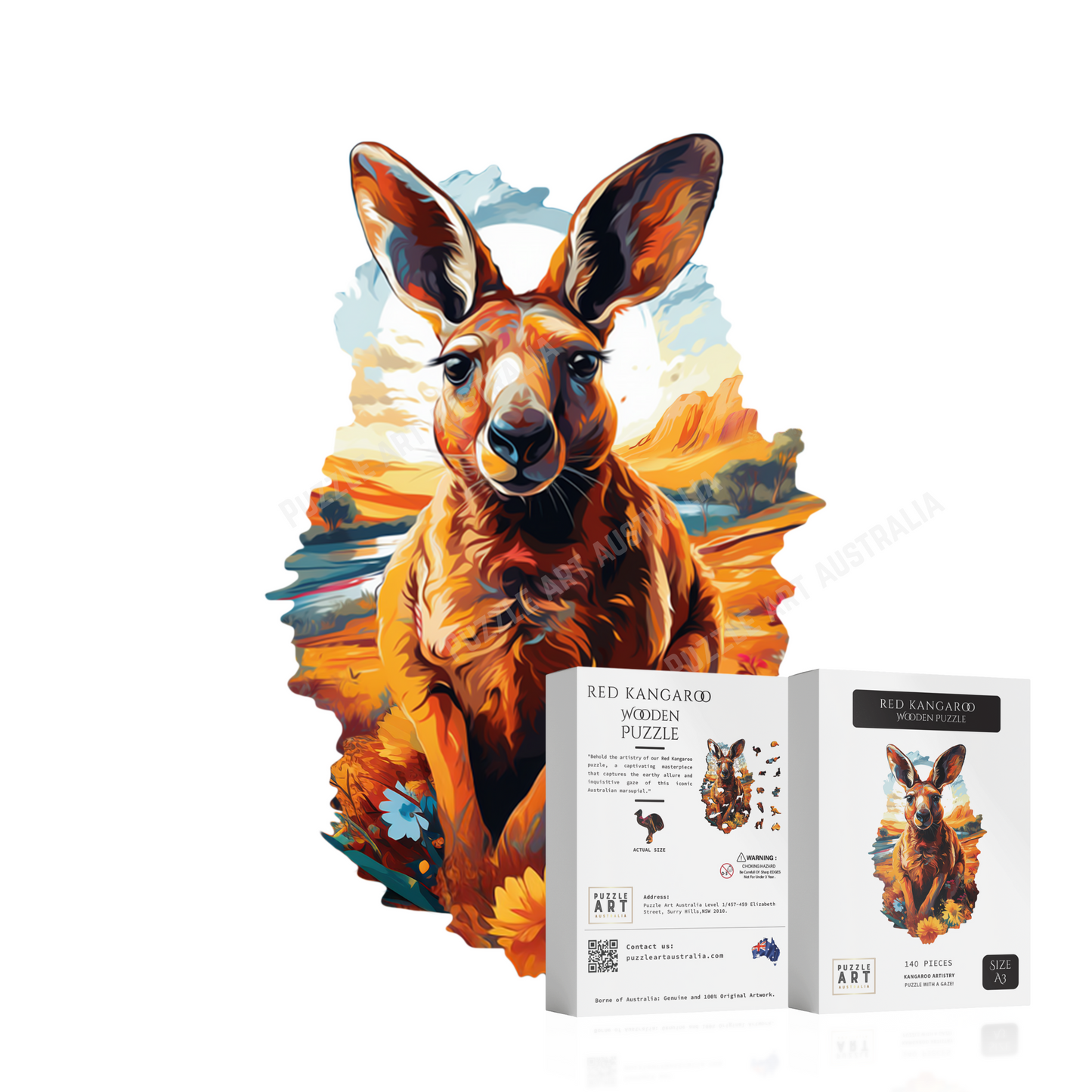 Big Red Roo Wooden Puzzle Puzzle Art Australia