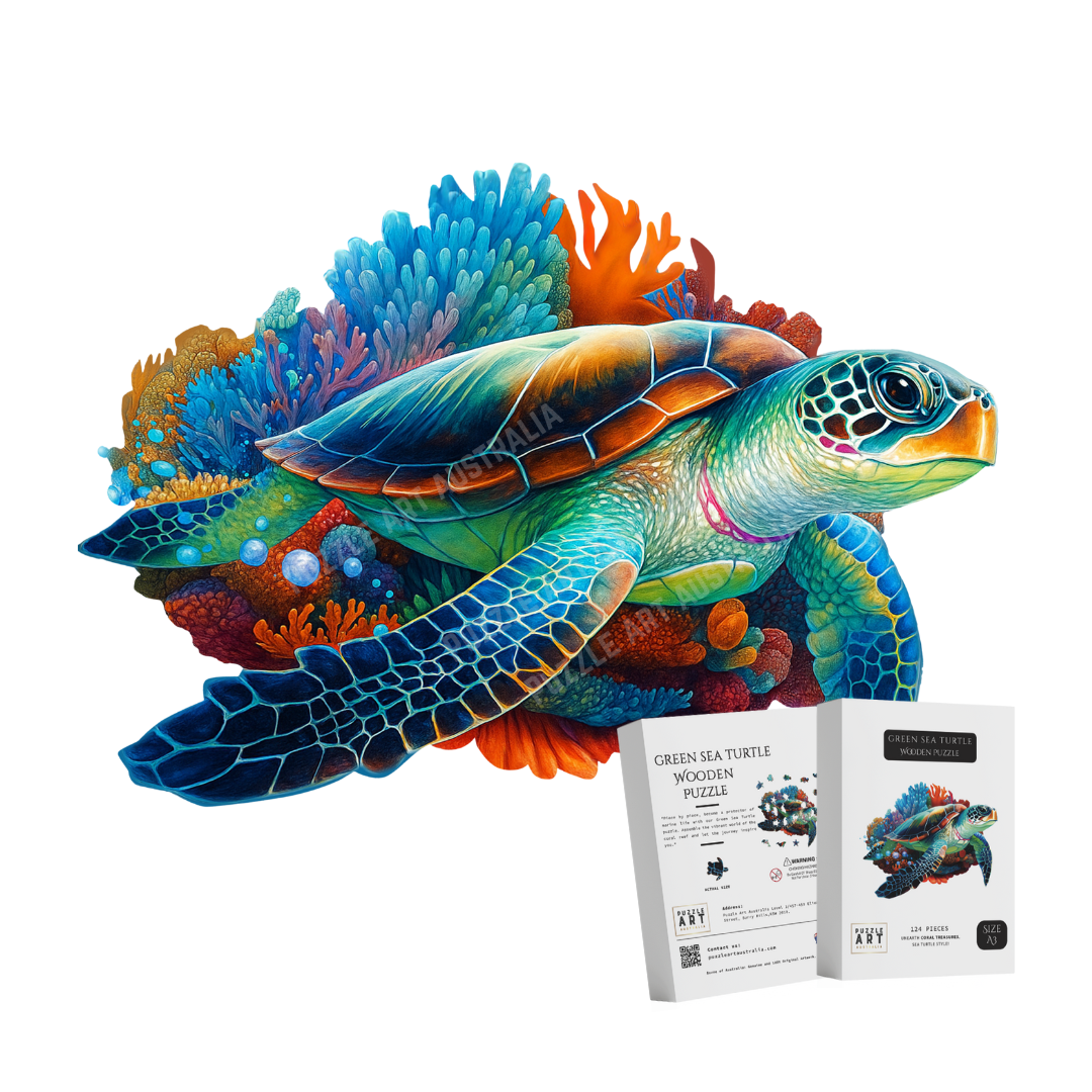 Green Sea Turtle Wooden Puzzle Puzzle Art Australia