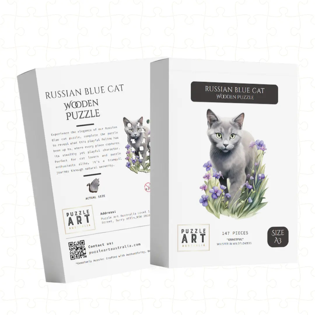 Russian Blue Cat Puzzle Art Australia