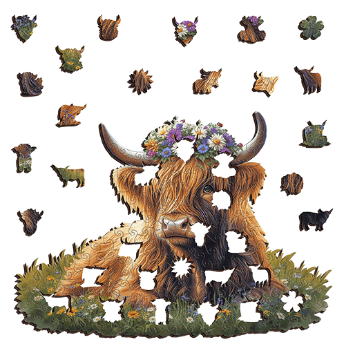 Highland Cow Puzzle Art Australia