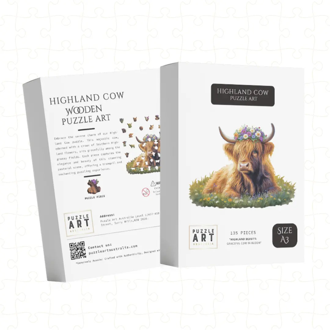 Highland Cow Puzzle Art Australia