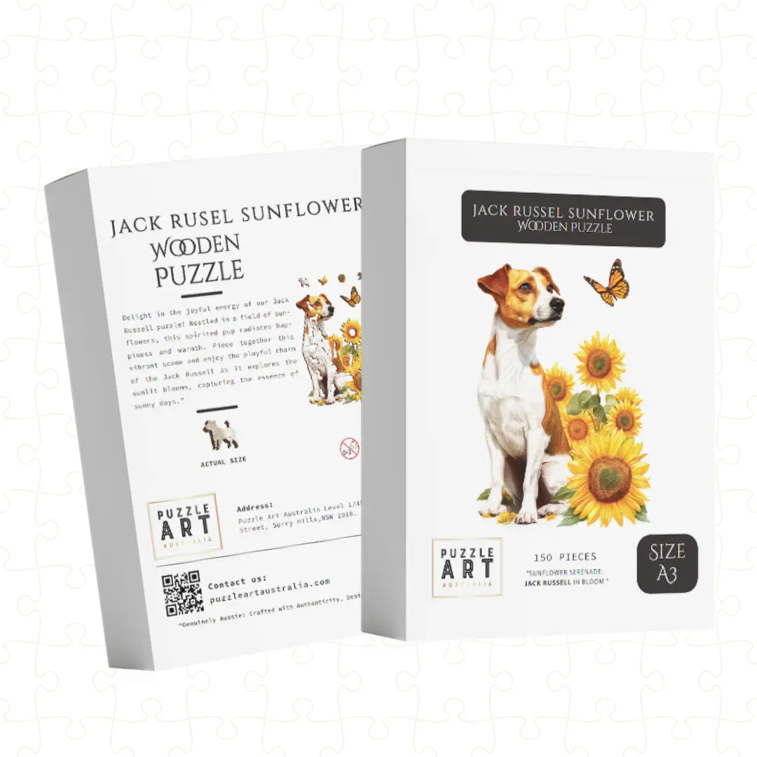 Jack Russell With Sunflower Puzzle Art Australia