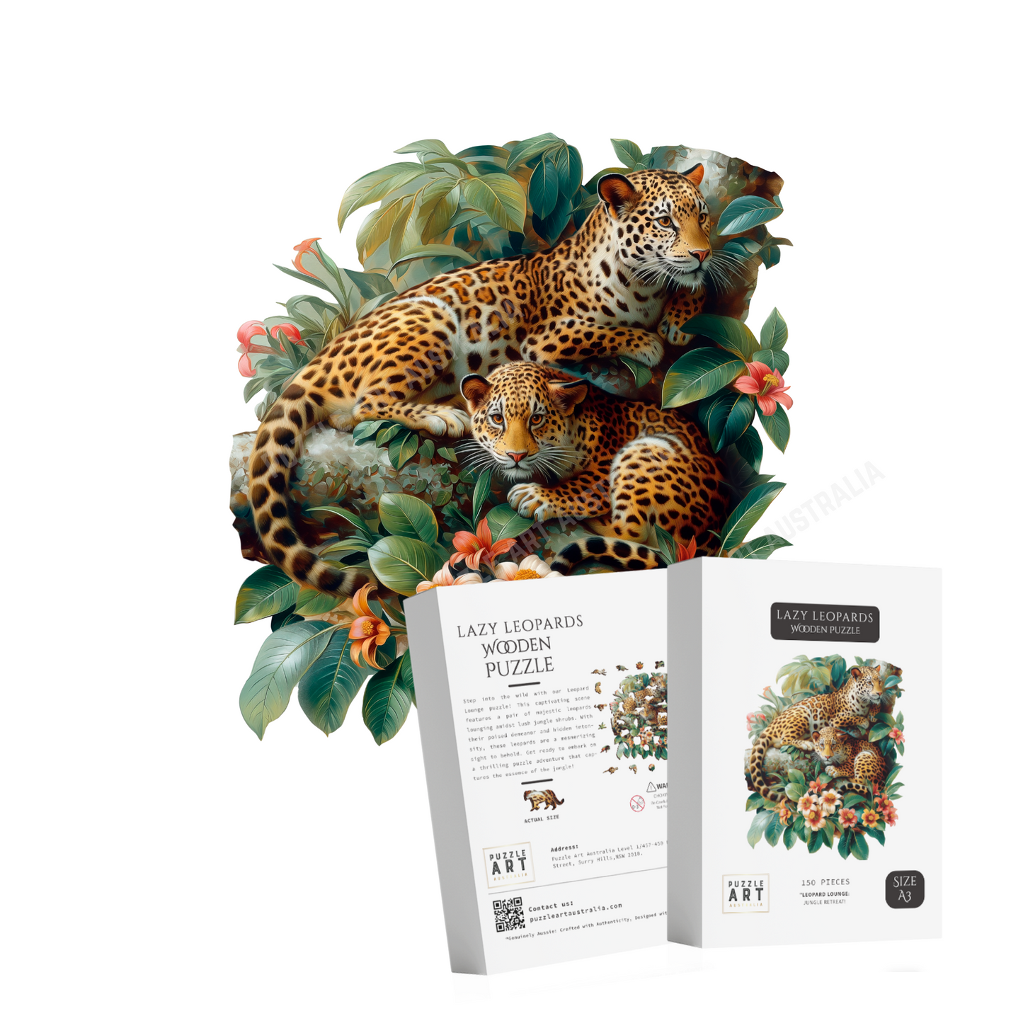 Lazy Leopards Wooden Puzzle Puzzle Art Australia