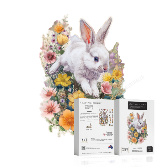 Leaping Rabbit Wooden Puzzle Puzzle Art Australia