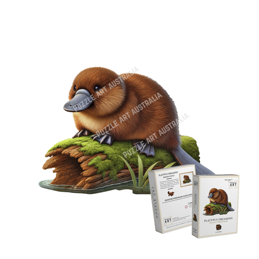 Platypus Dreaming ~ Decorative Wooden Puzzle Puzzle Art Australia