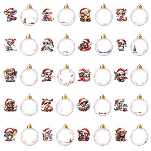 20 Xmas Baubles Puzzle Art Australia