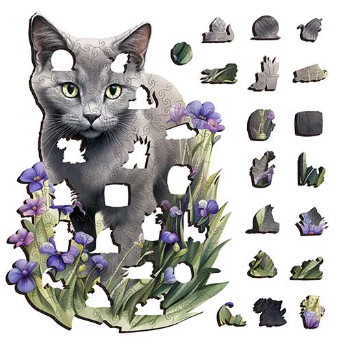 Russian Blue Cat Puzzle Art Australia