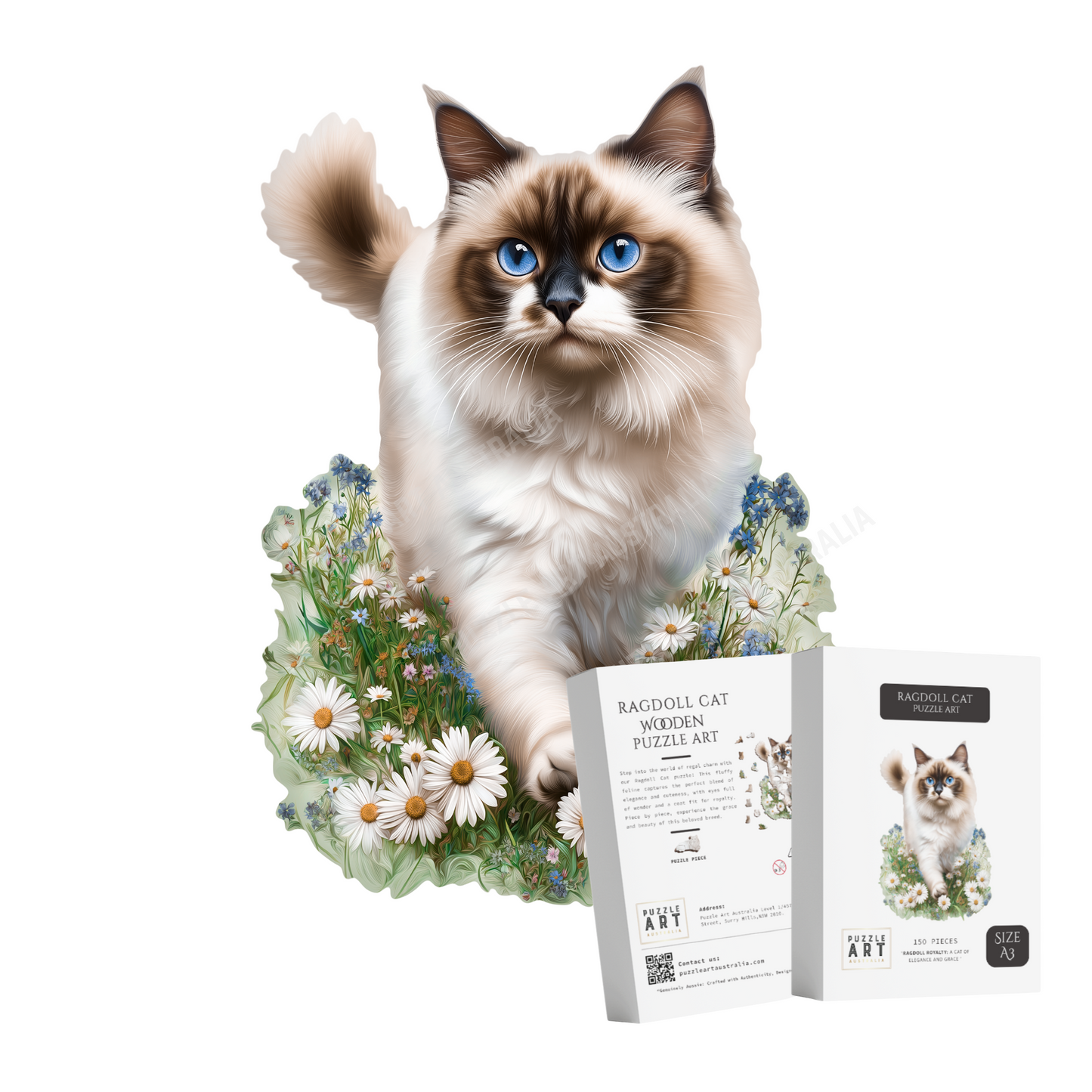 Ragdoll Cat Wooden Puzzle Puzzle Art Australia