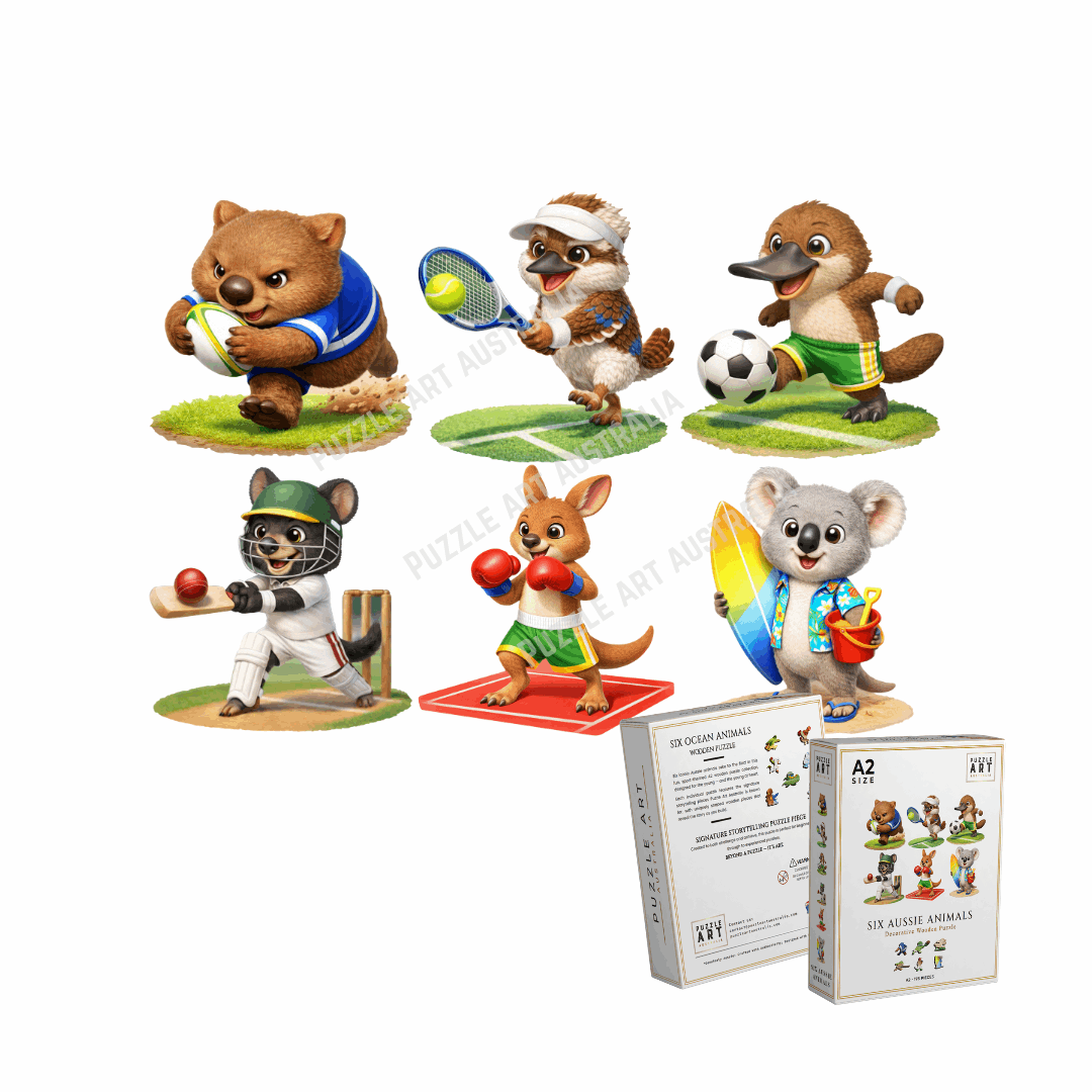 Six Aussie Animals - Children's puzzle Puzzle Art Australia