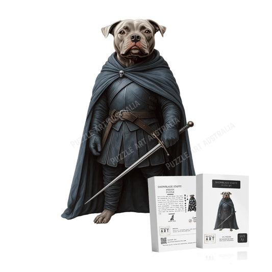 Snowblade Staffy Wooden Puzzle Puzzle Art Australia