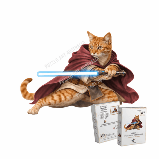 Tabby Cat Starbound Explorer Puzzle Art Australia