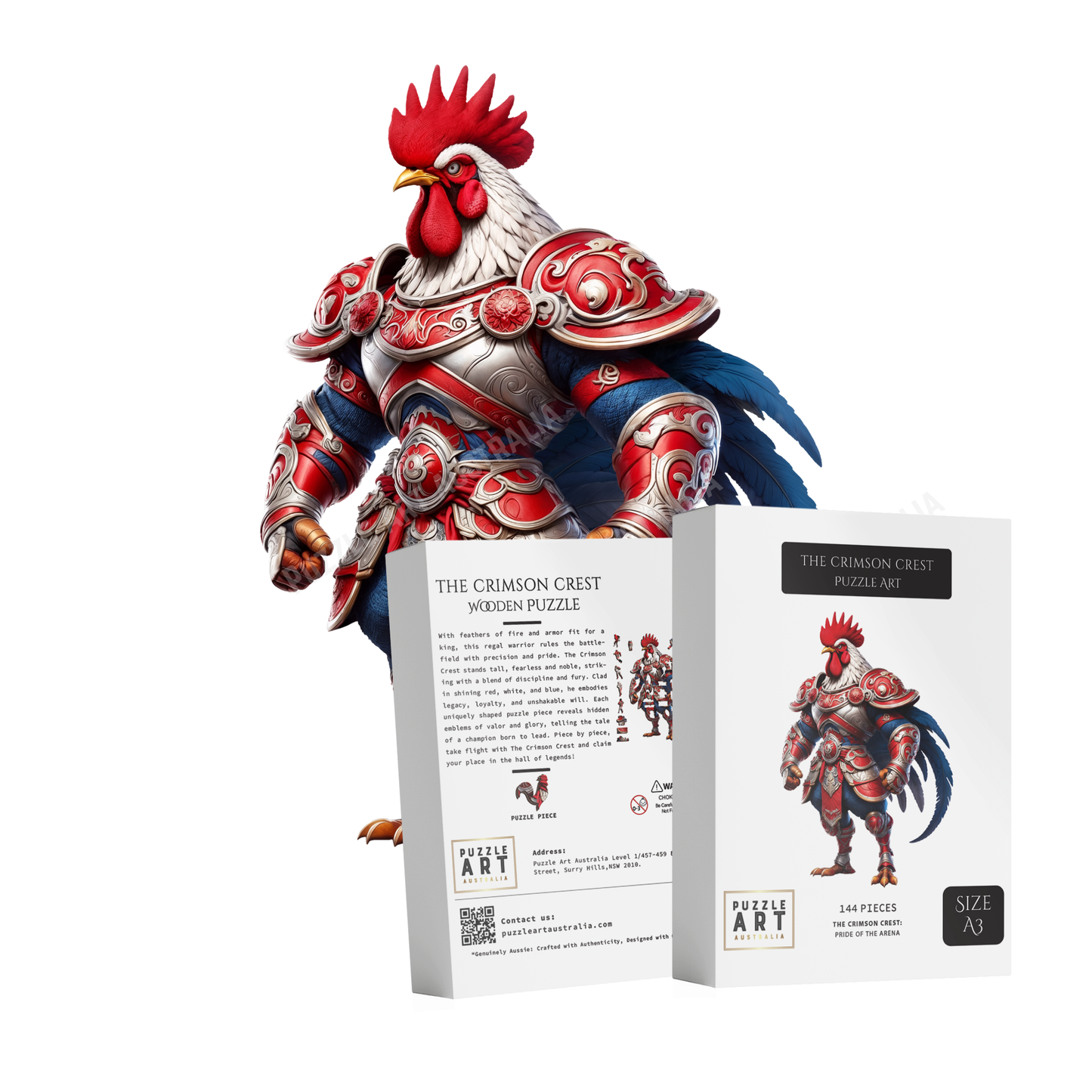 The Crimson Roosters-Inspired Warrior Puzzle – Sydney Rugby League Fans Gift-Wooden Puzzle Puzzle Art Australia