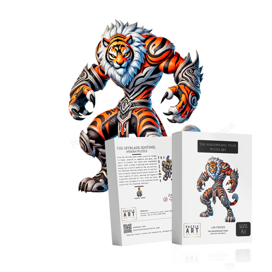 The Shadowfang Tiger-Inspired Puzzle – Wests Gladiator Character for Footy Fans-Wooden Puzzle Puzzle Art Australia