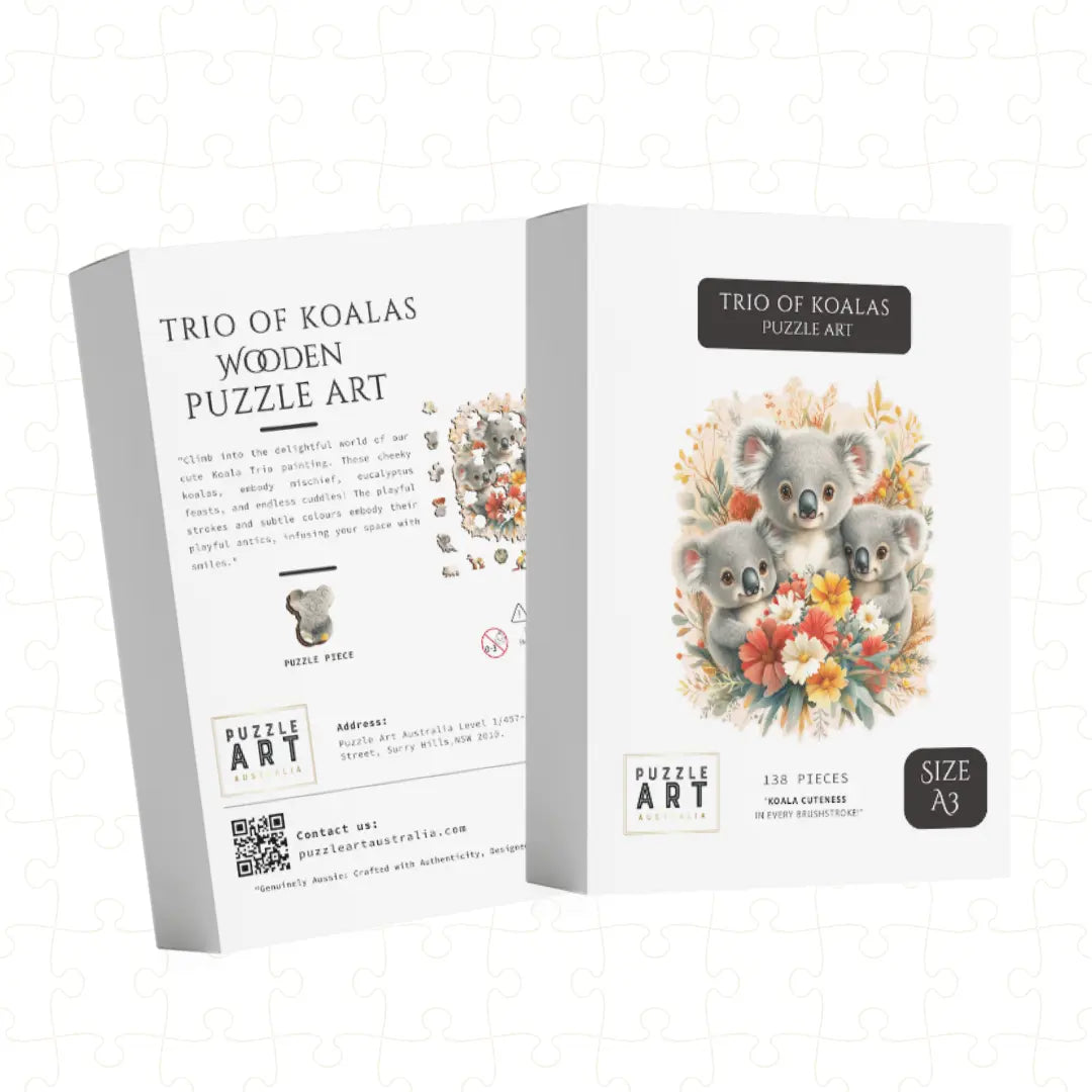 Trio of Koalas Wooden Puzzle Puzzle Art Australia