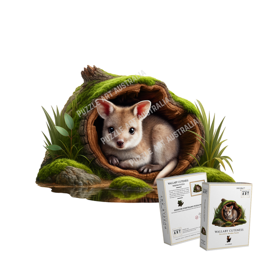 Wallaby Cuteness ~ Decorative Wooden Puzzle Puzzle Art Australia