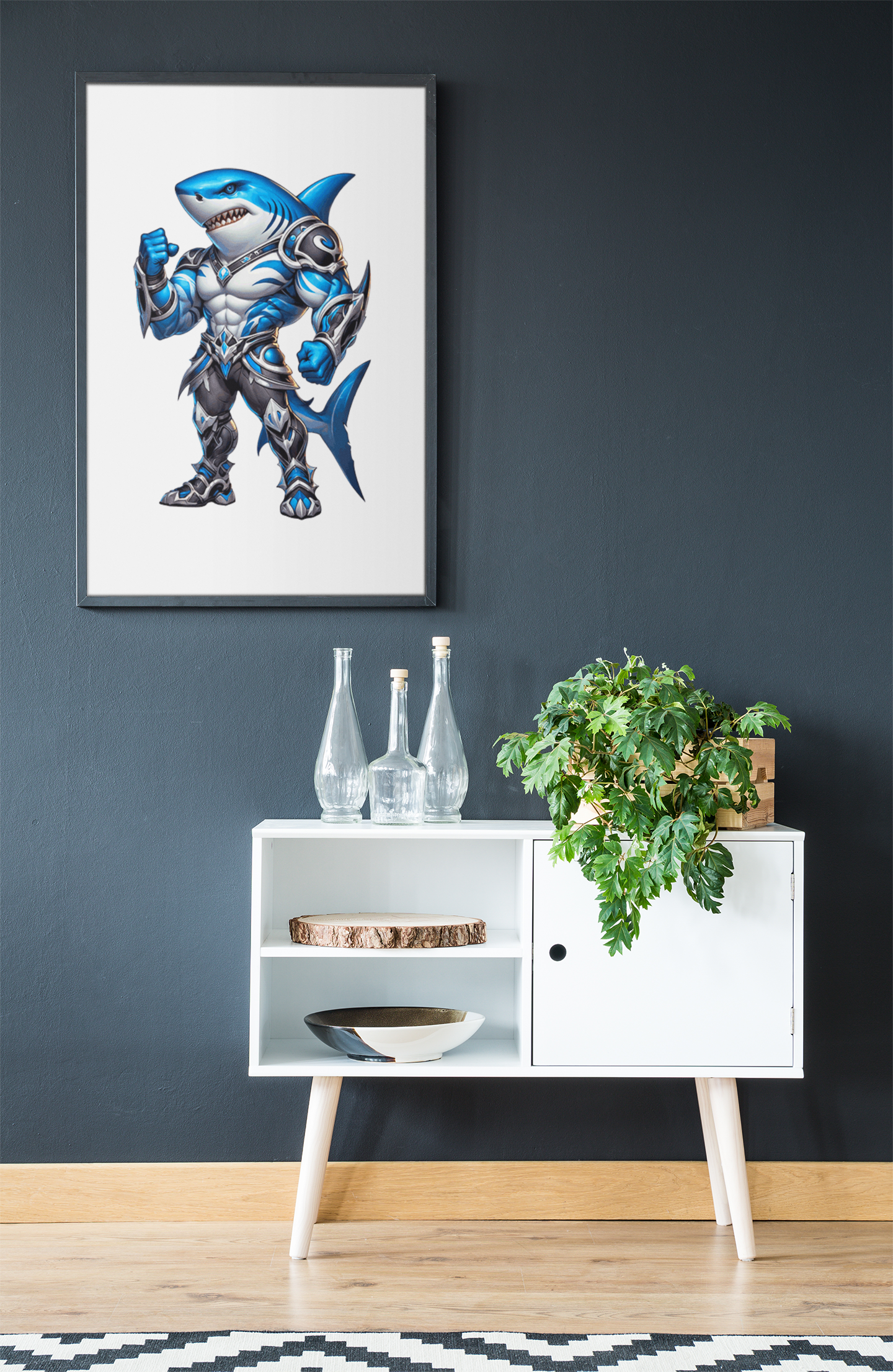 The Tidal Warlord - Sharks -Inspired Warrior Puzzle – Cronulla Rugby League Fan Gift Puzzle Art Australia