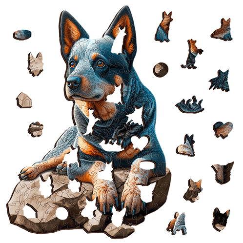 Blue Heeler Puzzle Art Australia