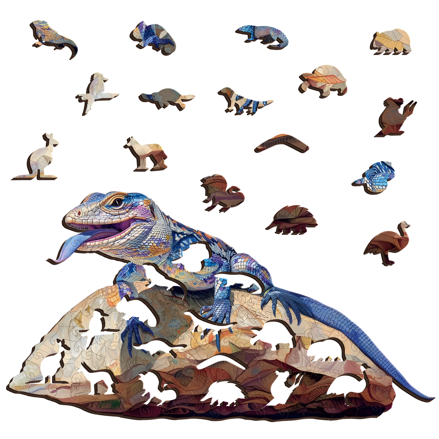 Blue Tongue Lizard Puzzle Art Australia