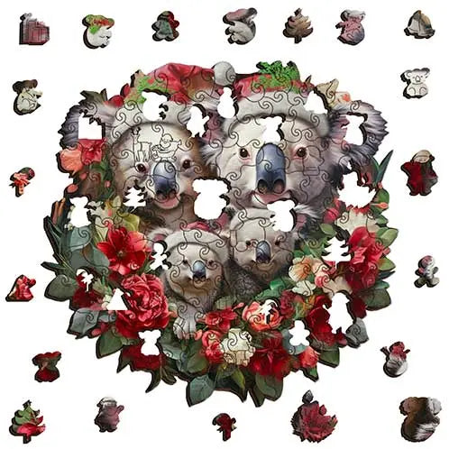 Koala Xmas Family Puzzle Art Australia