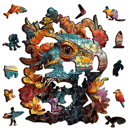Lizard Wooden Puzzle Puzzle Art Australia