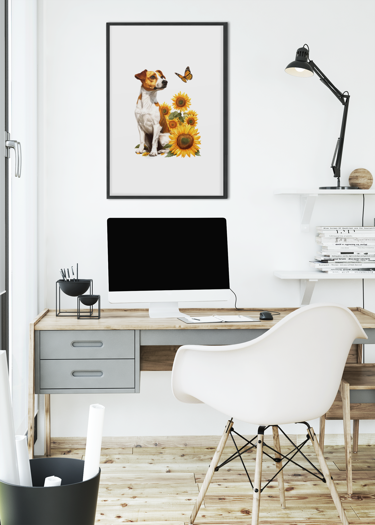 Jack Russell With Sunflower Puzzle Art Australia