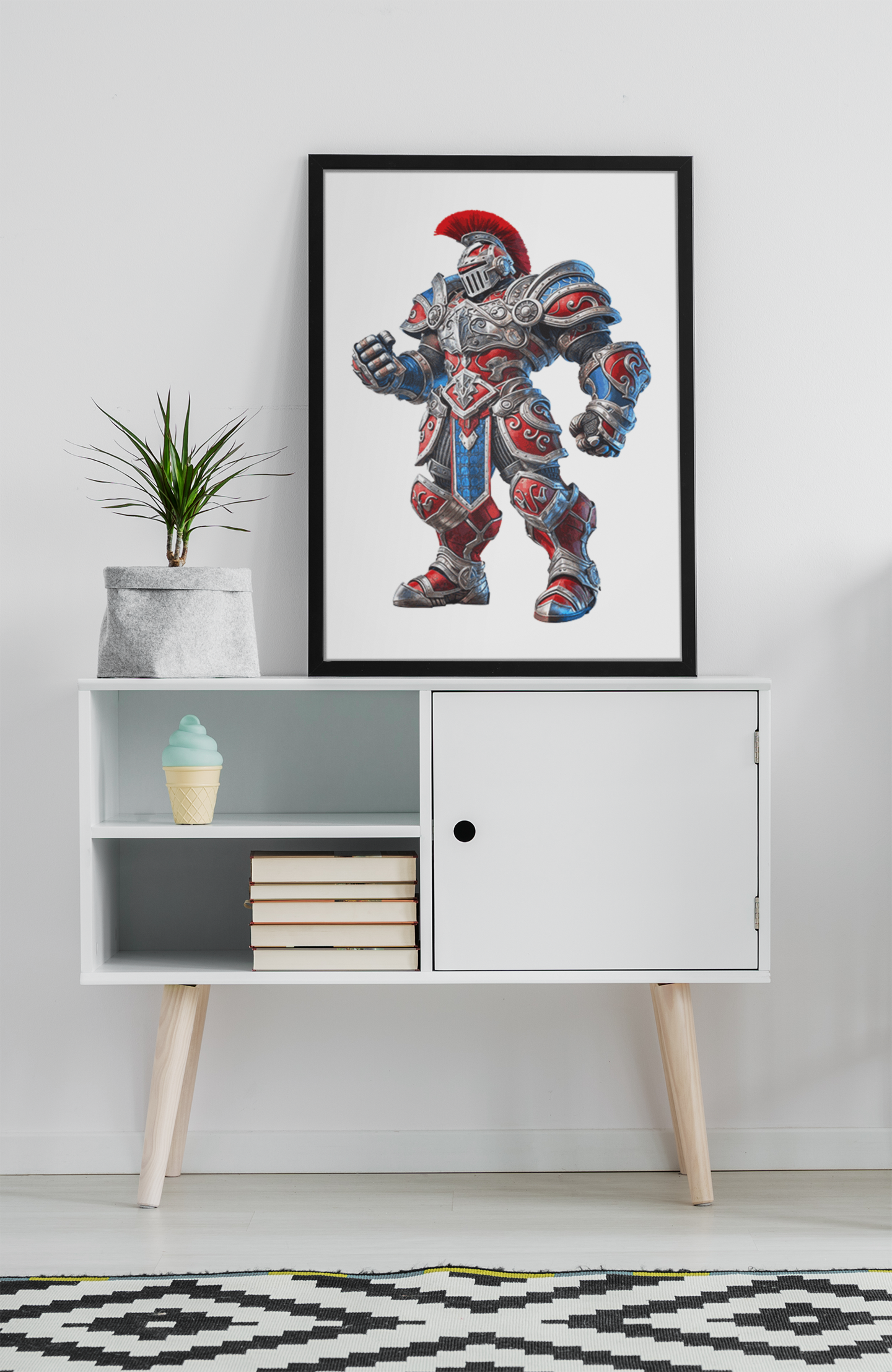 The Red and Blue Knight Warrior Puzzle – Newcastle-Inspired Rugby League Puzzle Puzzle Art Australia