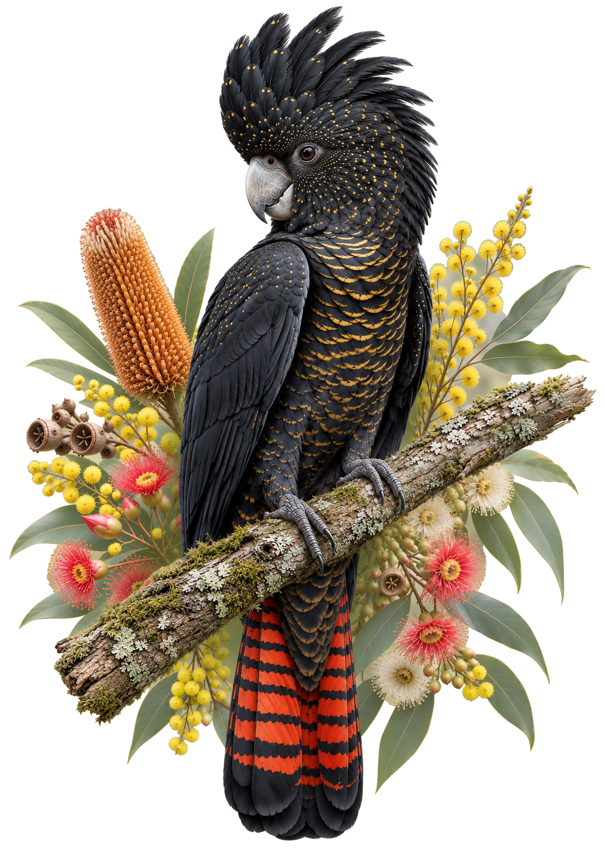 Red-Tailed Black Cockatoo – Native Majesty Puzzle Art Australia